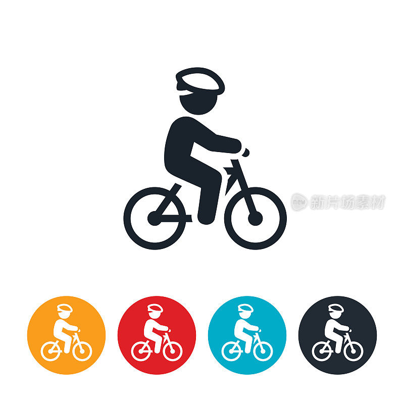 Child Riding Bicycle Icon